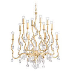 Corbett Lighting Aveline Gold Leaf Crystal Chandelier