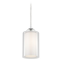 Design Classics Gala Fuse Chrome Cord Hung Mini-Pendant with Double Glass Shade