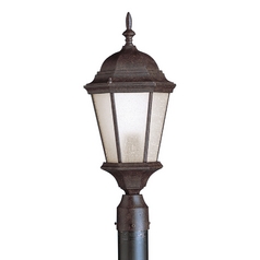 Post Light with White Glass in Tannery Bronze by Kichler Lighting