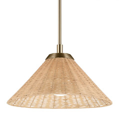 Bekah Convertible Rattan Pendant in Champagne Bronze by Kichler
