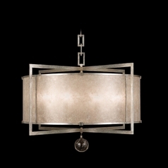 Fine Art Lamps Singapore Moderne Silver Leaf Pendant Light with Drum Shade
