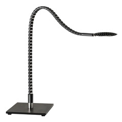 Adesso Home Hans Nopper Natrix Black with Brushed Steel Accents LED Desk Lamp