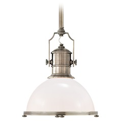E.F. Chapman Country Industrial Pendant in Nickel by Visual Comfort Signature