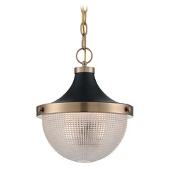 Faro Burnished Brass & Black Pendant by Nuvo Lighting