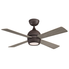 Fanimation Fans Kwad 44 Matte Greige LED Ceiling Fan with Light