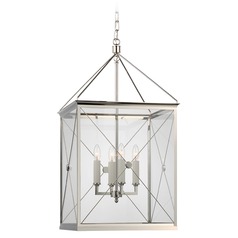 Julie Neill Rossi Lantern in Polished Nickel by Visual Comfort Signature
