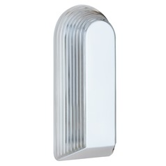 Ribbed Glass Outdoor Wall Light White Costaluz by Besa Lighting