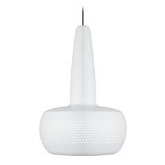 UMAGE Matte White Mini-Pendant Light with Drum Shade