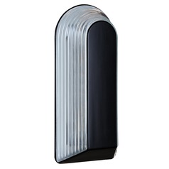 Ribbed Glass Outdoor Wall Light Black Costaluz by Besa Lighting