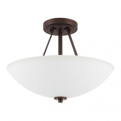 Stewart 15.50-Inch Bronze Semi-Flush Mount by HomePlace by Capital Lighting