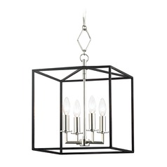 Richie Cage Pendant in Polished Nickel & Black by Hudson Valley Lighting