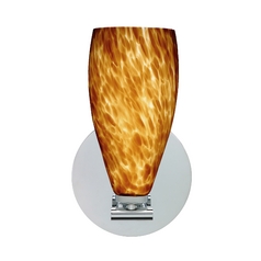Modern Sconce Wall Light Amber Glass Polished Nickel by Besa Lighting