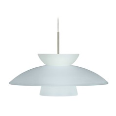 Besa Lighting Trilo Frosted Glass Satin Nickel LED Pendant Light