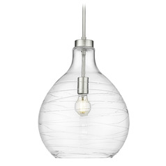 Z-Lite Bon Air Brushed Nickel Pendant Light with Bowl / Dome Shade
