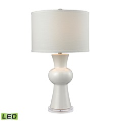 Dimond Lighting Gloss White LED Table Lamp with Drum Shade