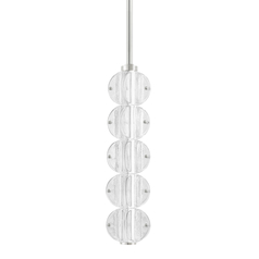 Lindley LED Mini Pendant in Polished Nickel by Hudson Valley Lighting