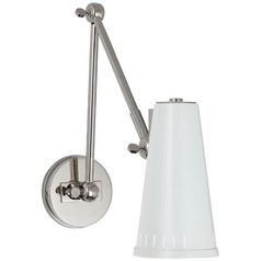 Thomas OBrien Antonio Wall Lamp in Polished Nickel by Visual Comfort Signature