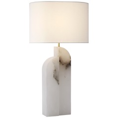 Kelly Wearstler Savoye Left-Arm LED Alabaster Lamp by Visual Comfort Signature
