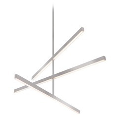 Modern Brushed Nickel LED Pendant with Frosted Shade 3000K 3221LM by Kuzco Lighting