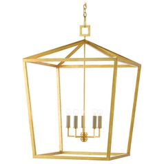 Currey and Company Denison Gold Leaf Pendant Light