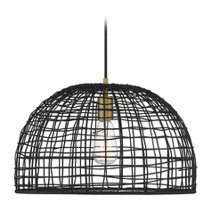 18-Inch Pendant in Black & Natural Brass by Meridian
