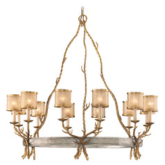 Corbett Lighting Parc Royale Vintage Gold Leaf & Stria Silver Leaf Chandelier