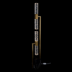 Allegri Crystal Apollo Winter Brass LED Floor Lamp with Rectangle Shade