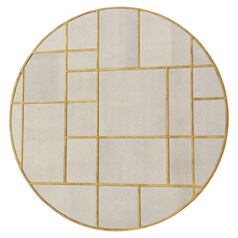 Geometric Round 45-Inch Decorative Mirror
