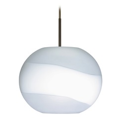 Besa Lighting Luna Frosted Glass Bronze LED Pendant Light