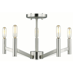 Visual Comfort Studio Collection Vector Brushed Nickel Semi-Flushmount Light