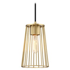 Designers Fountain Liana Brushed Gold Mini-Pendant Light with Conical Shade