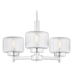 Adair 3-Light Chandelier in Chrome with Seeded Glass