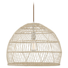 20-Inch Rattan Pendant in Natural Rattan by Meridian
