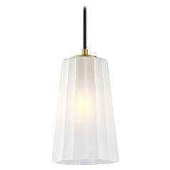 Designers Fountain Liana Brushed Gold Mini-Pendant Light with Conical Shade