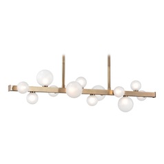 Mini Hinsdale Linear Chandelier in Aged Brass by Hudson Valley Lighting