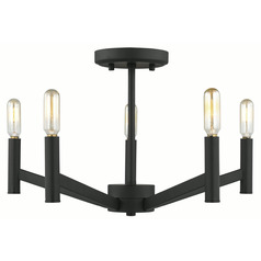 Visual Comfort Studio Collection Vector Midnight Black Semi-Flushmount Light