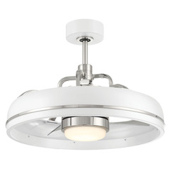 Taylor 20-Inch Chandelier Fan in White & Nickel by Craftmade Lighting