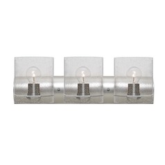 Seeded Glass Bathroom Light Satin Nickel Celtic by Besa Lighting