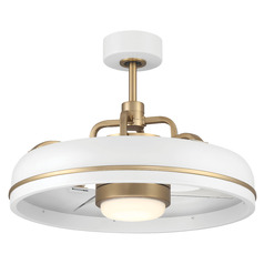 Taylor 20-Inch Chandelier Fan in White & Brass by Craftmade Lighting