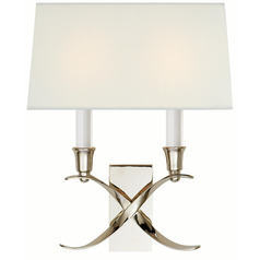 Visual Comfort Signature Collection Chapman & Myers Cross Bouillotte Polished Nickel Sconce