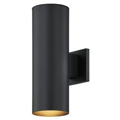 Design Classics Powder Coated Black Cylinder Outdoor Wall Light