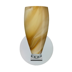 Modern Sconce Wall Light Honey Glass. Polished Nickel by Besa Lighting