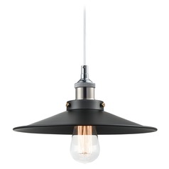 Bulstrodes Workshop Chrome & Black Pendant by Matteo Lighting
