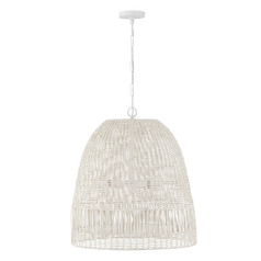 Naomi Large Rattan Pendant in Chalk White by Capital Lighting