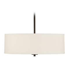 18-Inch Fabric Drum Pendant in Oil Rubbed Bronze by Meridian