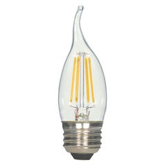 4.5W CA10 LED Clear Medium Base 5000K 350 Lumens 120V 2-Card Dimmable by Satco Lighting