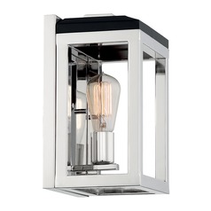 Cakewalk Polished Nickel & Black Accents Sconce by Satco Lighting