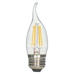 5.5W CA10 LED Clear Medium Base 2700K 500 Lumens 120V 2-Card Dimmable by Satco Lighting