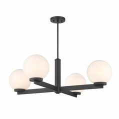 4-Light Chandelier in Matte Black by Meridian