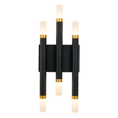 Draven Black & Gold Brushed LED Sconce by Kuzco Lighting